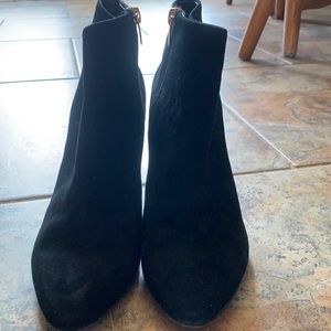 Black ankle booties.  Gently worn